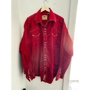 Larry Mahan Men's Red Western Button Front | Size 4XT